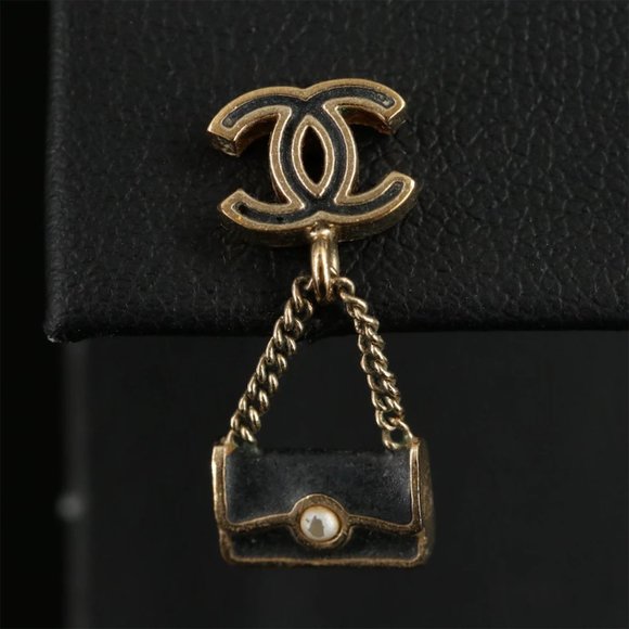 Chanel Faux Pearl & Enamel Handbag Drop Earrings - Picture 4 of 10